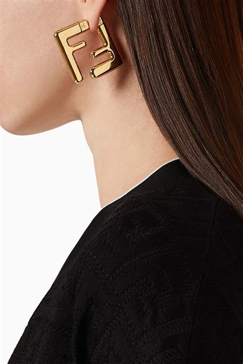 fendi ohrringe gold|Women's Designer Earrings & Brooches .